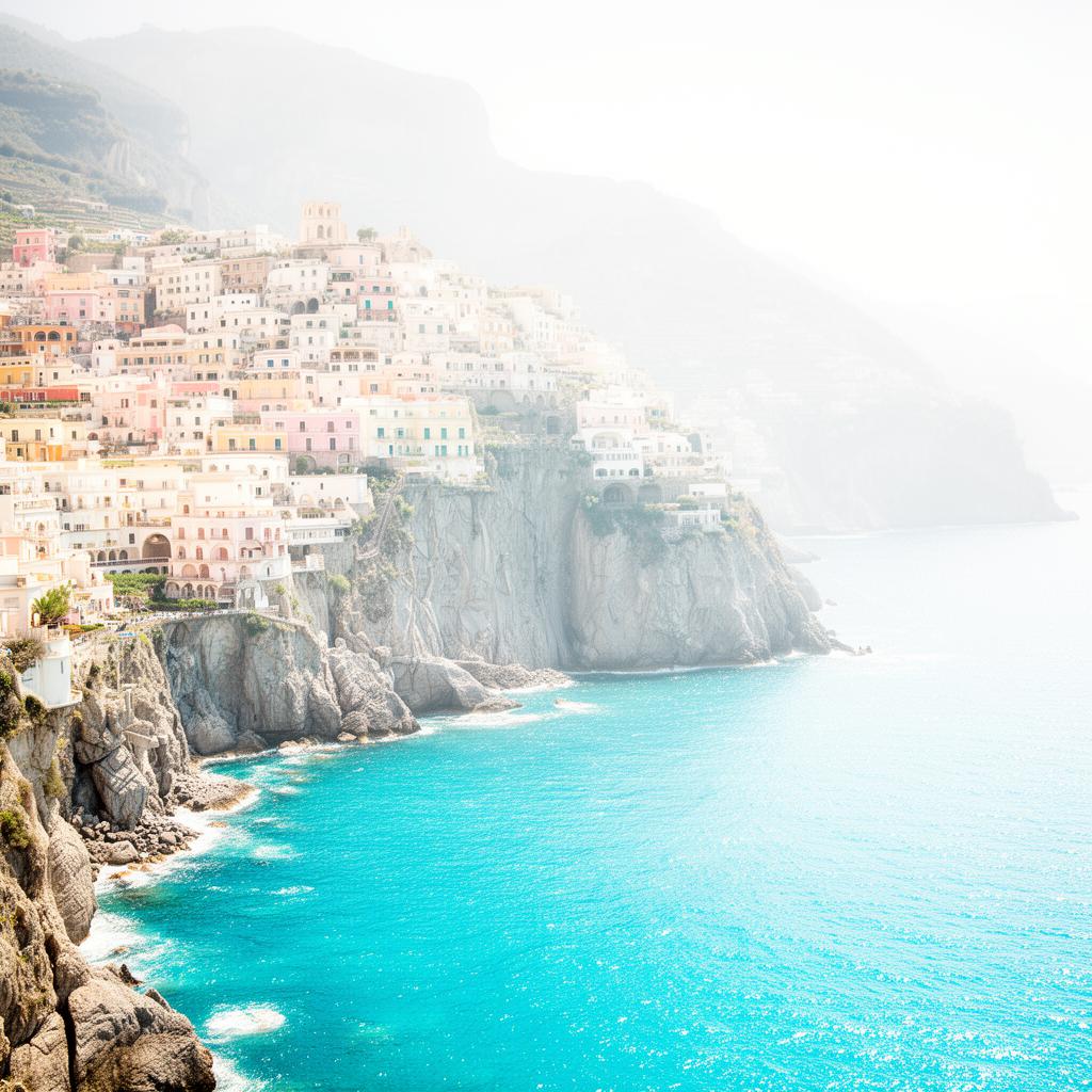 Amalfi Coast cliffs and turquoise sea